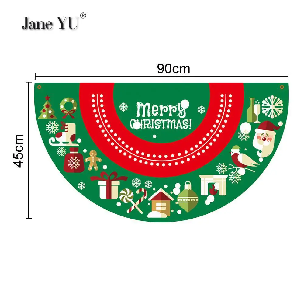 

Creative New Fan-shaped Christmas Garden Flag Merry Christmas Santa Claus Hanging Flag Semicircular Flag