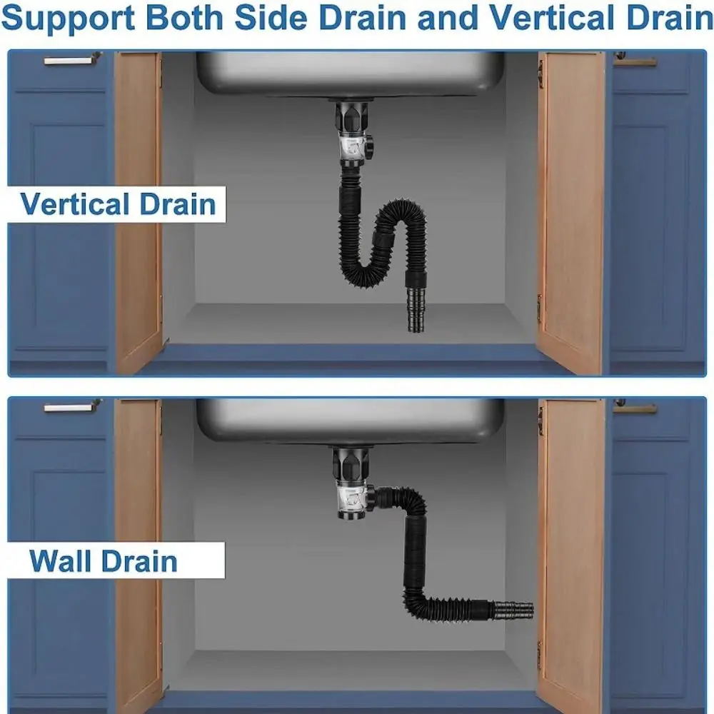 Description Picture 5 of itemAnti Clogging Sink Downpipe Durable Retractable Flip-Top Washbasin Cross Drain Downpipe Sink Deodorising Strainer