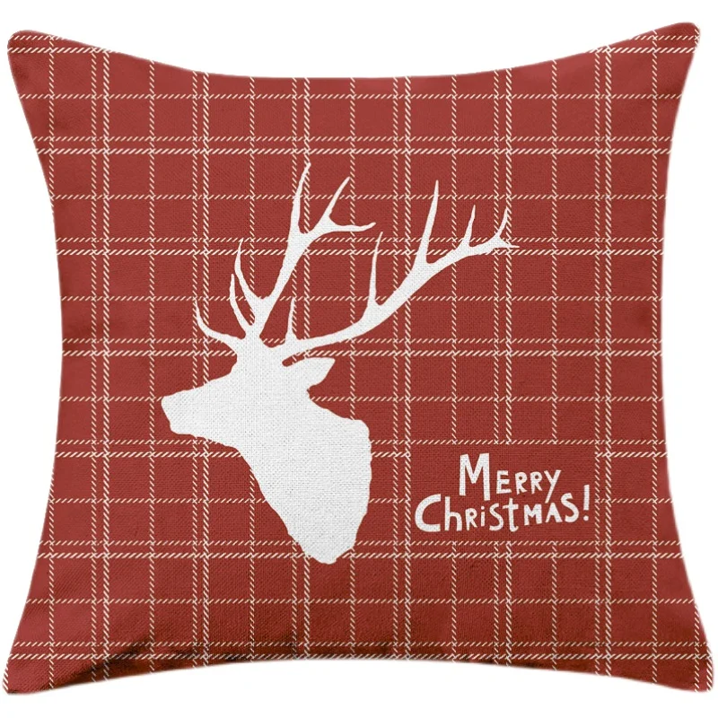 

Christmas Pillowcases Cotton Linen Fabric Sofa Holiday Waist Pillow Case Decorative Cushion Cover 30x50cm 45x45cm 50x50cm