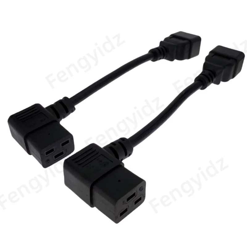 IEC 320 C20 - C19 남성-여성 전원 어댑터 오른쪽/왼쪽 각도 연장 케이블 30cm 서버/PDU 전원 코드