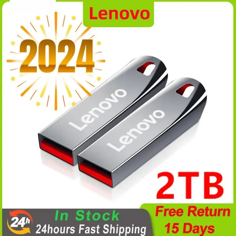 Originale Lenovo 2Tb Usb Flash 3.0 Drive Metal Real Capacity Memory Stick Memoria Flash Ad Alta Velocità Black Gift Storage U Disk 2024