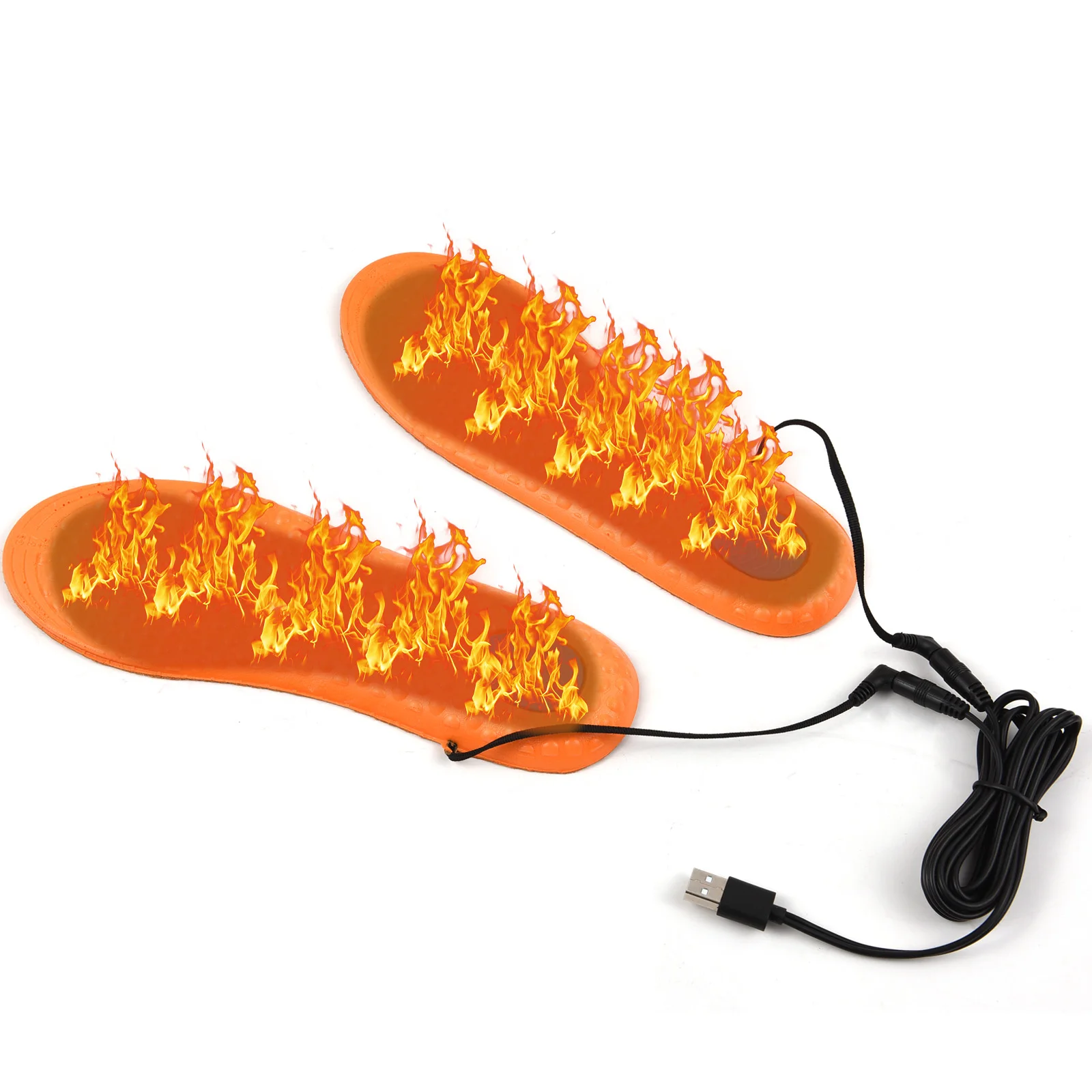 USB Rechargeable Electric Heated Shoe Insoles Heating Shoe Inserts Foot Warmer for Outdoor Camping Hiking Skiing Cycling