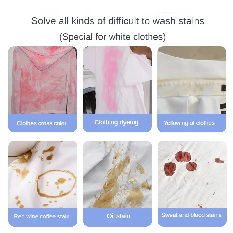 White Clothes Laundry Oxygen Bleach Laundry Stain Removal Detergent Clothing Oil Stain Remover White Reducing Agent