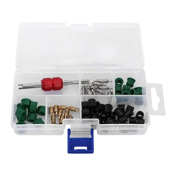 Kit valvola Kit di riparazione aria condizionata Strumento di riparazione Nuclei valvole Guarnizioni tubo valvole Foro valvola Strumenti chiave