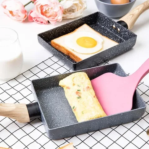 

Non-Stick Black Frying Pan Kitchen Pot Gas Cooker Tamagoyaki Omelette Fry Egg Pancake Only Use for Kitchen Accessories