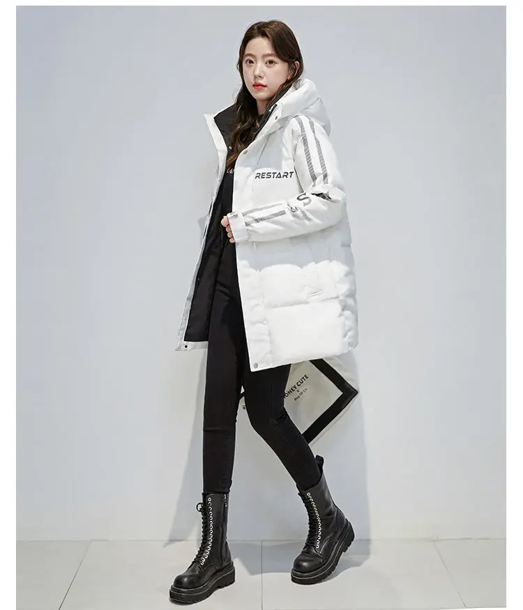 White Duck Down Jackets for Women Button Down Jacket High-end Intensification New Medium-length Women's Coat Woman Winter Coat