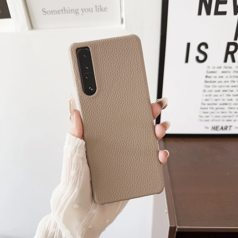 Litchi Pattern PU Leather Hard Case - Lightweight Shockproof Cover