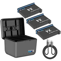 High Capacity 2600mAh Battery with Fast Charging Case and Storage Box (3BatteryWithCharger)