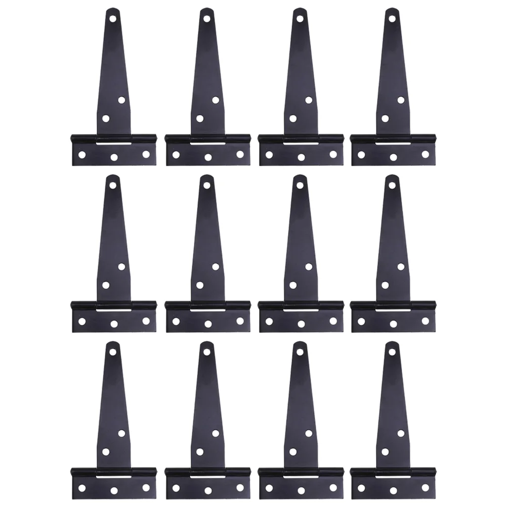 

4Inches T Shaped Rustproof Iron Light Duty Shed Hinge Gate Strap Hinge Door Gates Hinges (Black)