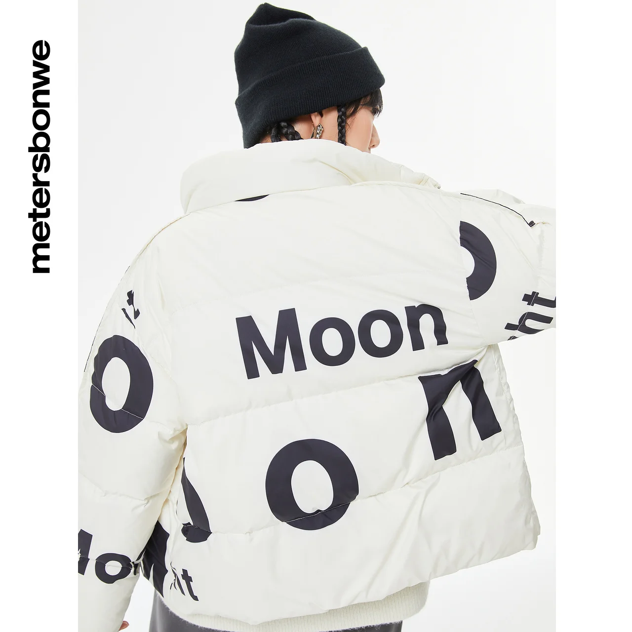 Metersbonwe Down Jacket Women Winter Female Fashion Printing Down Coat Winter Jacket Outerwear Warm Big Letter Short Down Jacket