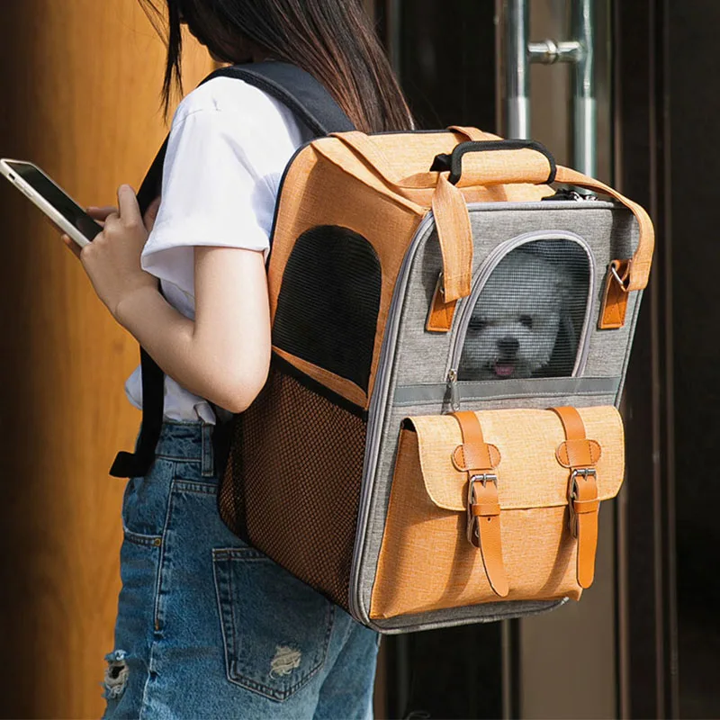 Pet Carrier Bag 0-10 KG Breathable Mesh Foldable Large Capacity Cat Carrying Bag