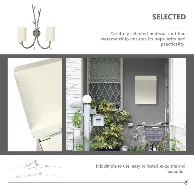 Falra Szerelhető Reteszelés Függőleges Postafiók Vintage Nagy Kapacitású Fém Post Levél Doboz A Ház Fali Dekorációja Piros - Image 2