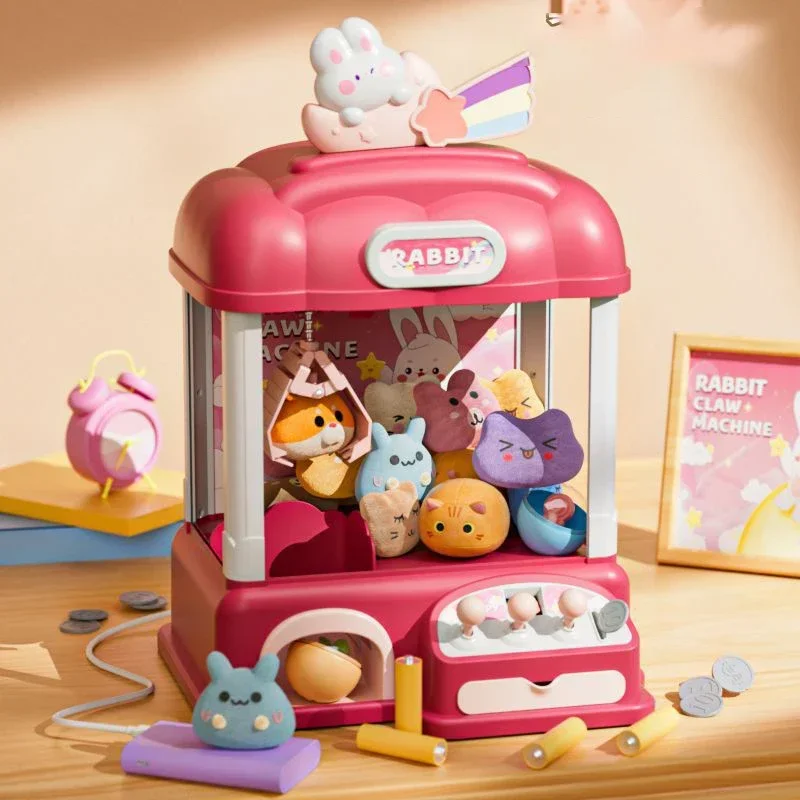 Kids Clip Doll Claw Machine Mini Doll Machine Toy Doll Grabber Arcade Crane Claw Machine with Sound And Lighting Birthday Gift 4