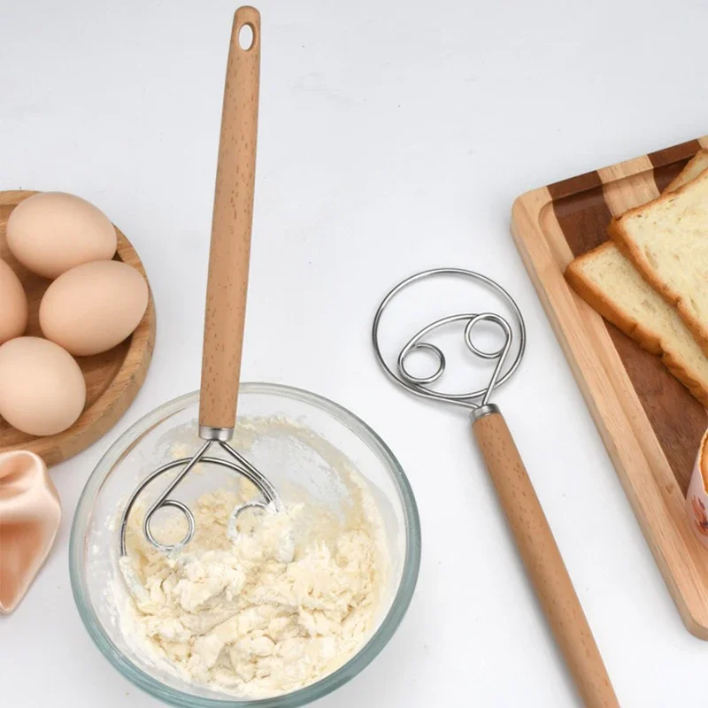 Description Picture 6 of itemHand Danish Dough Whisk Bread Mixer Stainless Steel Cake Pastry Bread Dough Hand Mixer Stick Egg Beater Kitchen Baking Tools