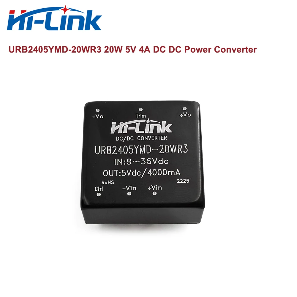 

Free Shipping Isolated URB2405YMD-20WR3 20W 5V 4A DC DC Power Converter Supply 9-36Vdc HLK-20D2405