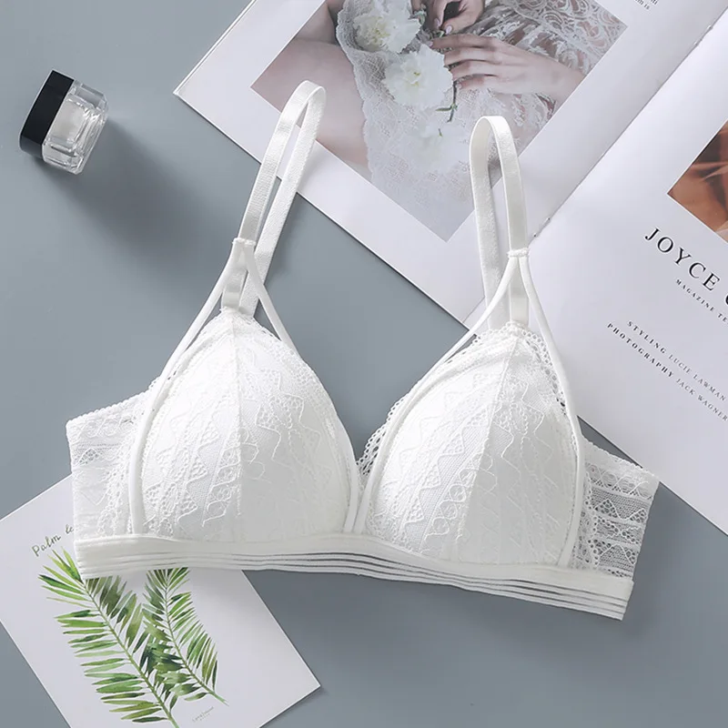 Reggiseni Senza Fili Per Le Donne Lingerie Femminile In Pizzo Push Up Bralette Biancheria Intima Sexy Biancheria Intima Traspirante Tinta Unita Intima