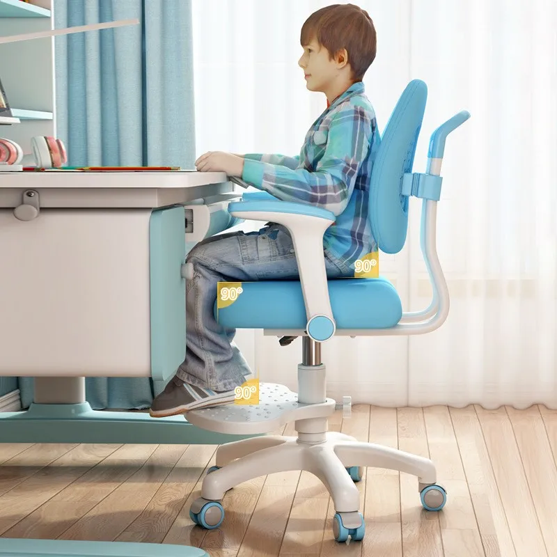 Children's Study Chair Corrected Sitting Seat Seat Elementary School Students Adjustable Writing Chair Home Lift Desk Back Children Study Chair