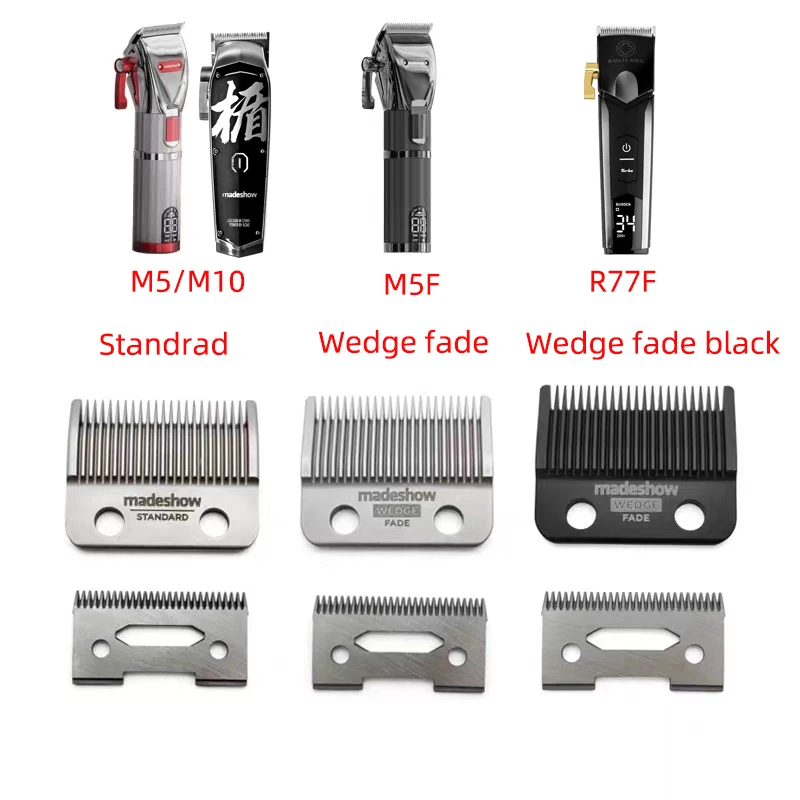 

Madeshow Kulilang M5(F) M10 R66 R77F Wedge Fade Blades Hair Clipper Ultra Thin Blade Trimmer Replacement Original Cutter Head