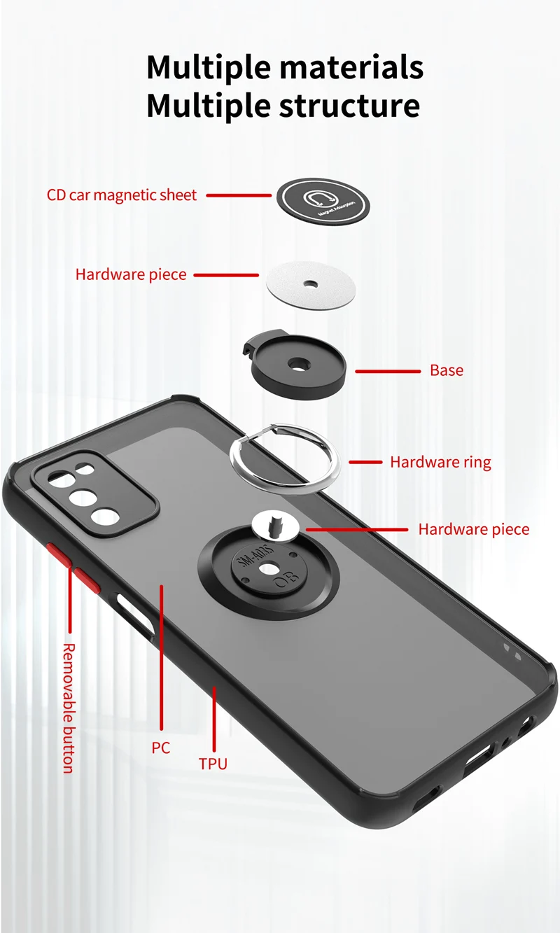 KEYSION Custodia Opaca di Moda per Samsung A03S A02S A03 A21S A20S A11 Anello Trasparente Del Basamento Della Copertura Del Telefono Antiurto per Gal_voghion.com