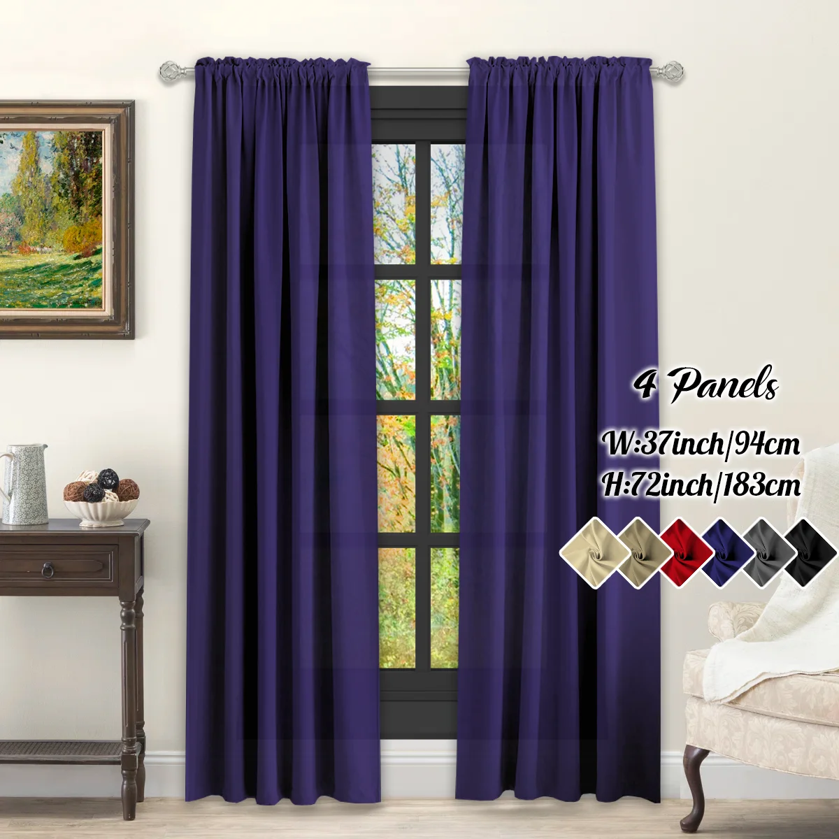 Privacy curtains for multiple windows