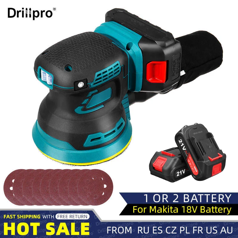 Brushless 125mm Randomorbital Electric Sander Wood Grinder Polishing