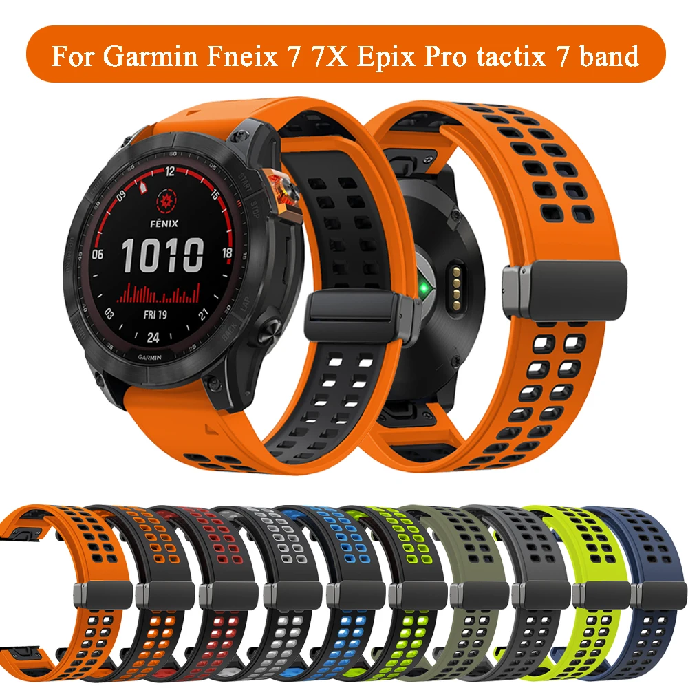 Cinturino Sportivo Con Fibbia A D In Silicone Da 22/26Mm Per Garmin Fenix 7 6 7X Epix Pro Qucikfit Bracciale Per Garmin Forerunner 965 945 Lte Band