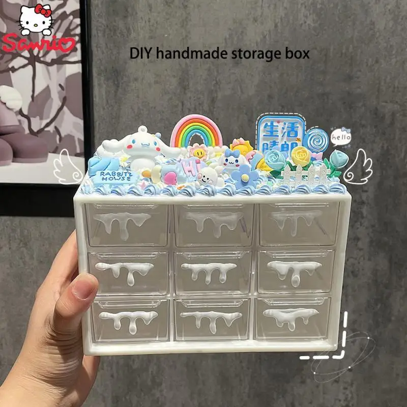 

Sanrio Cinnamoroll Kuromi креативный ручной ящик для хранения «сделай сам» настольные канцелярские товары мелочи большой емкости прочный подарок для девушки