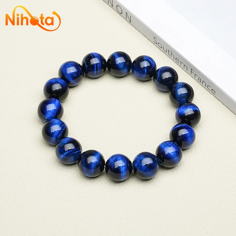 Dark Blue Tiger Eye Bracelet Stone Beads Bangle Gift for Lover Charm Accessories Pulseras Anime Bracelet on Hand Gift Jewelry 3