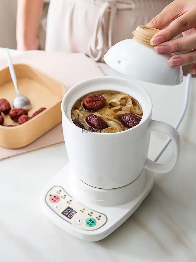 220V 120w 0.6L Bone ceramic slow cooker Health pot  stew cup automatic appointment insulation 140x115x190mm 3