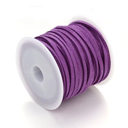 Luxurious Korean Suede Velvet Cord for DIY Crafts & Accessories - 5m/Lot, 2.7mm Flat Design (Middle Purple)