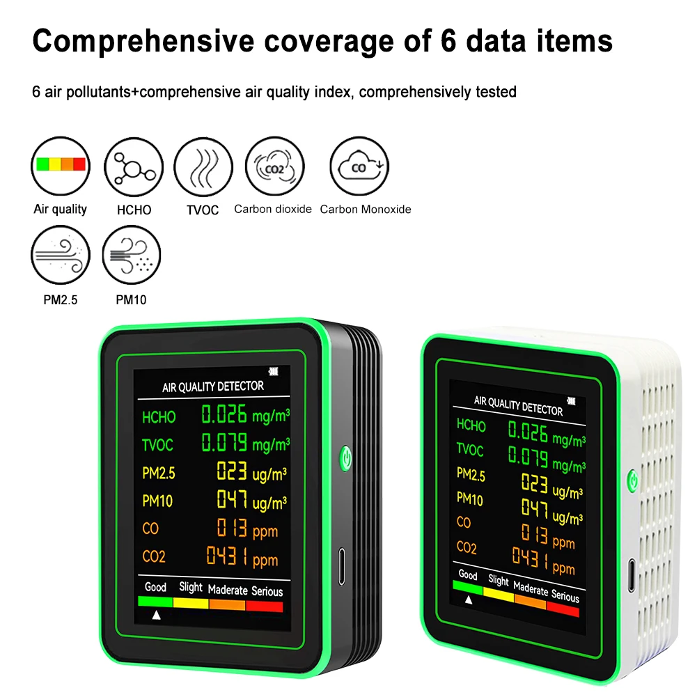 Portable Air Quality Detector Meter for Indoor PM2.5 PM10 CO2 TVOC