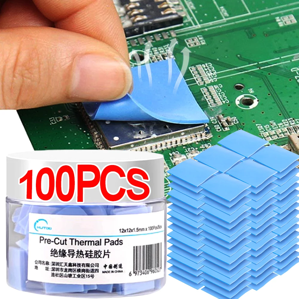 100-Pack Soft Silicone Thermal Conductive Pads for High-Temperature Resistance