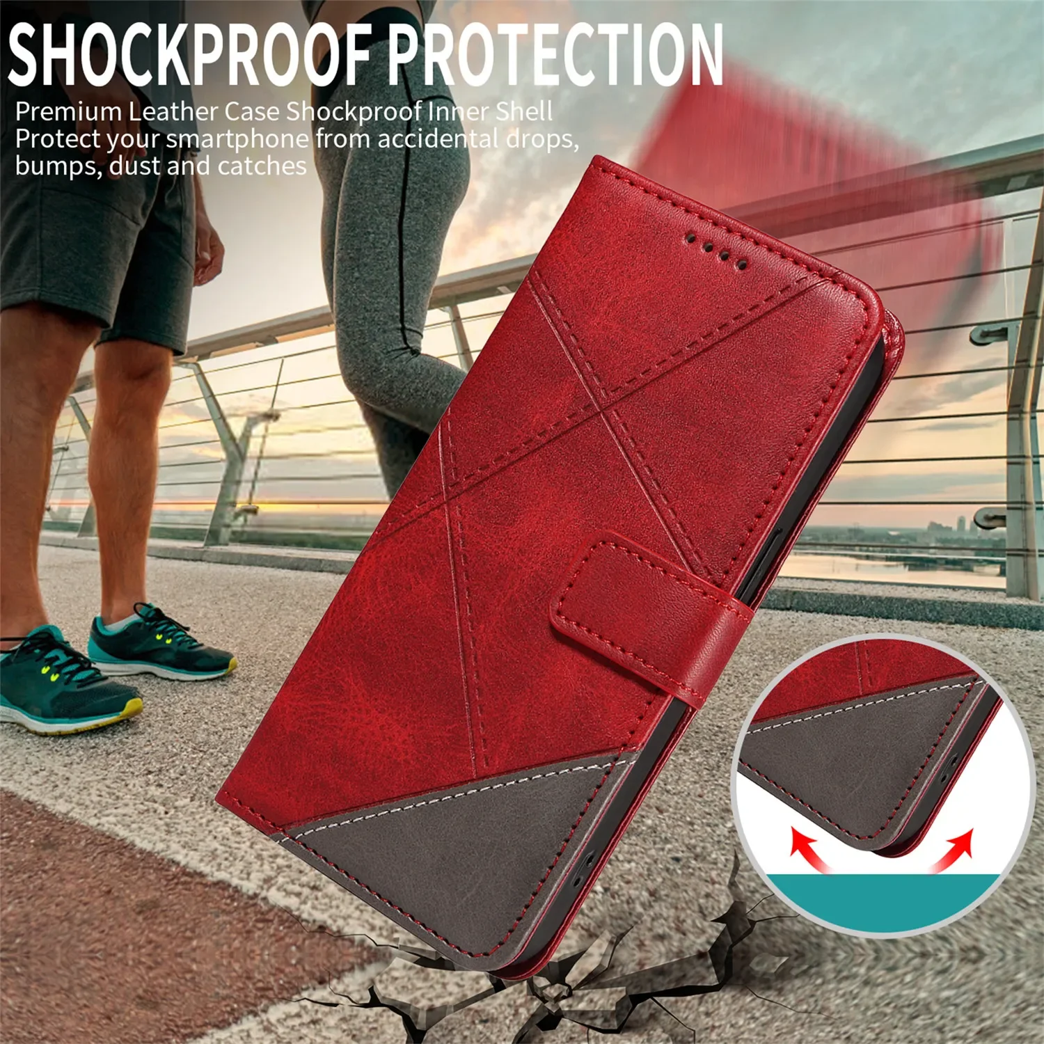 Luxury Leather Wallet Flip Phone Case with Stand - Premium Protective Cover