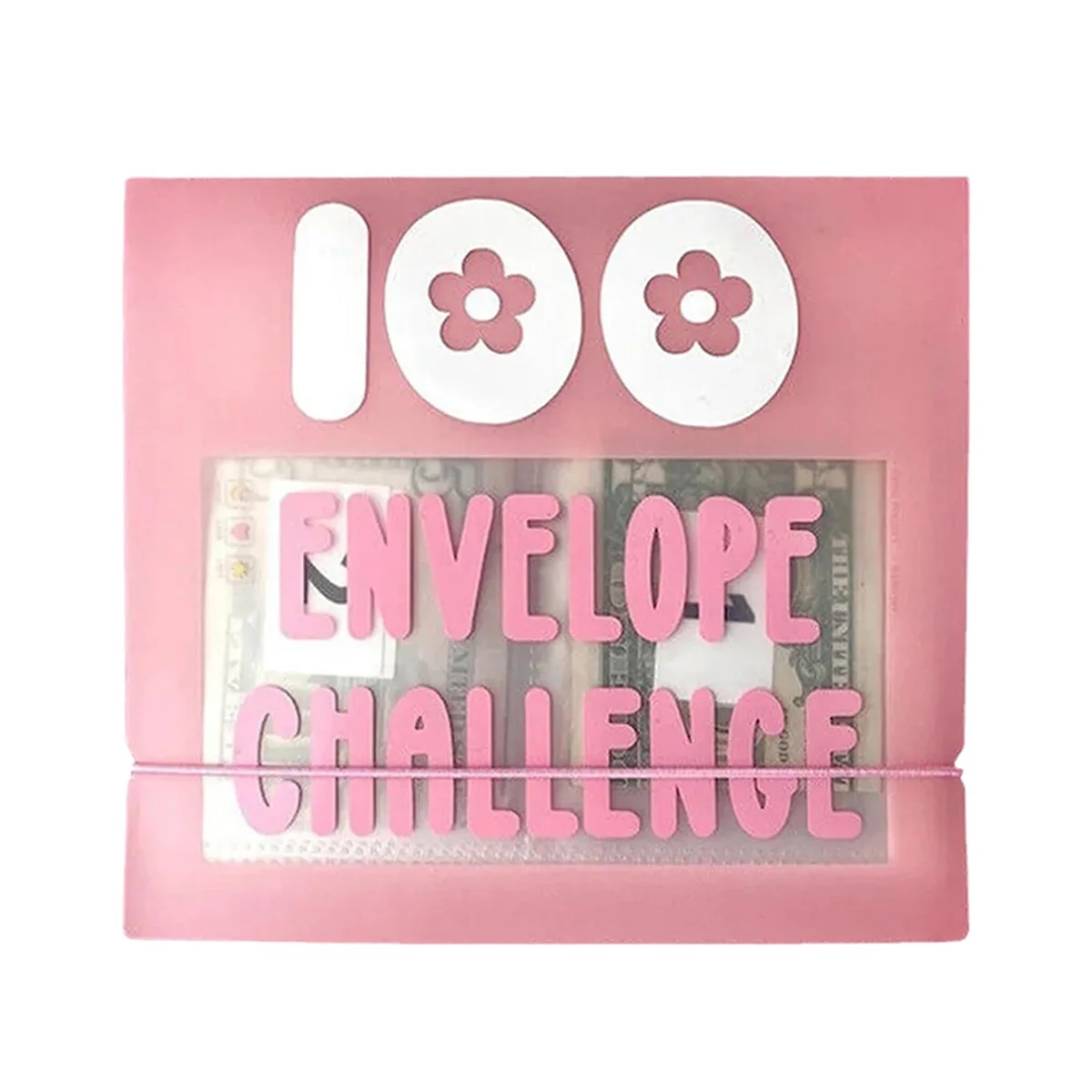 

100 Envelopes Money Saving Binder, Storage Binder for 100 Envelopes Money Saving Challenge Kit, Gift As Challenge Book,D