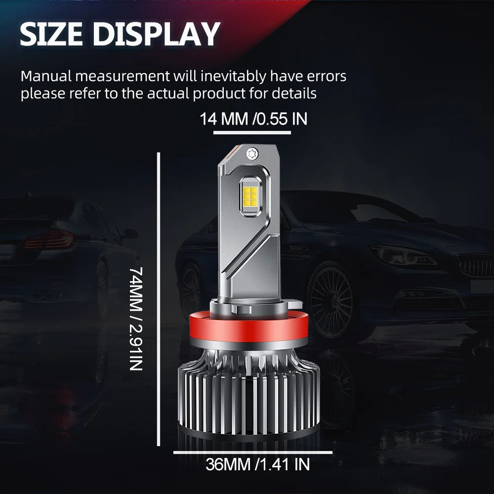 2Pcs LED 안개등 6000K 전구 H8 H11 램프 30000LM 시트 톨레도 MK4 KG 2012-2019 Leon MK3 5F 2013-2018 Ibiza MK4 2013-2016