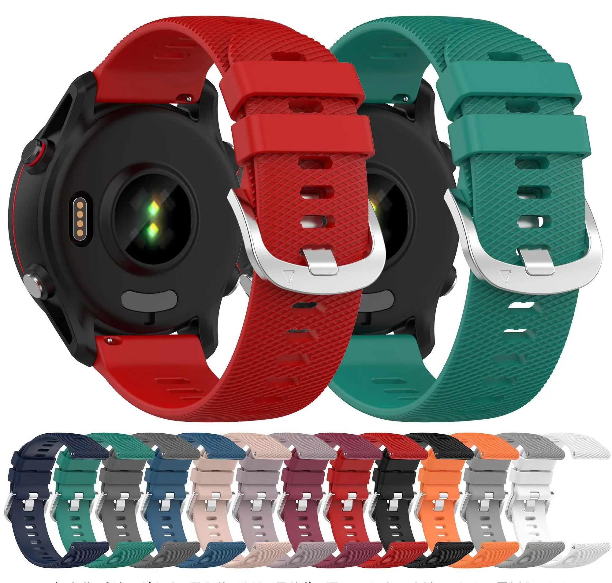  Correa de silicona compatible con Garmin Forerunner 255/Vivoactive  4/4s/Venu 2/2s, correa de reloj deportivo transpirable para Forerunner  255s/Vivoactive 3s Smartwatch pulseras de repuesto : Todo lo demás