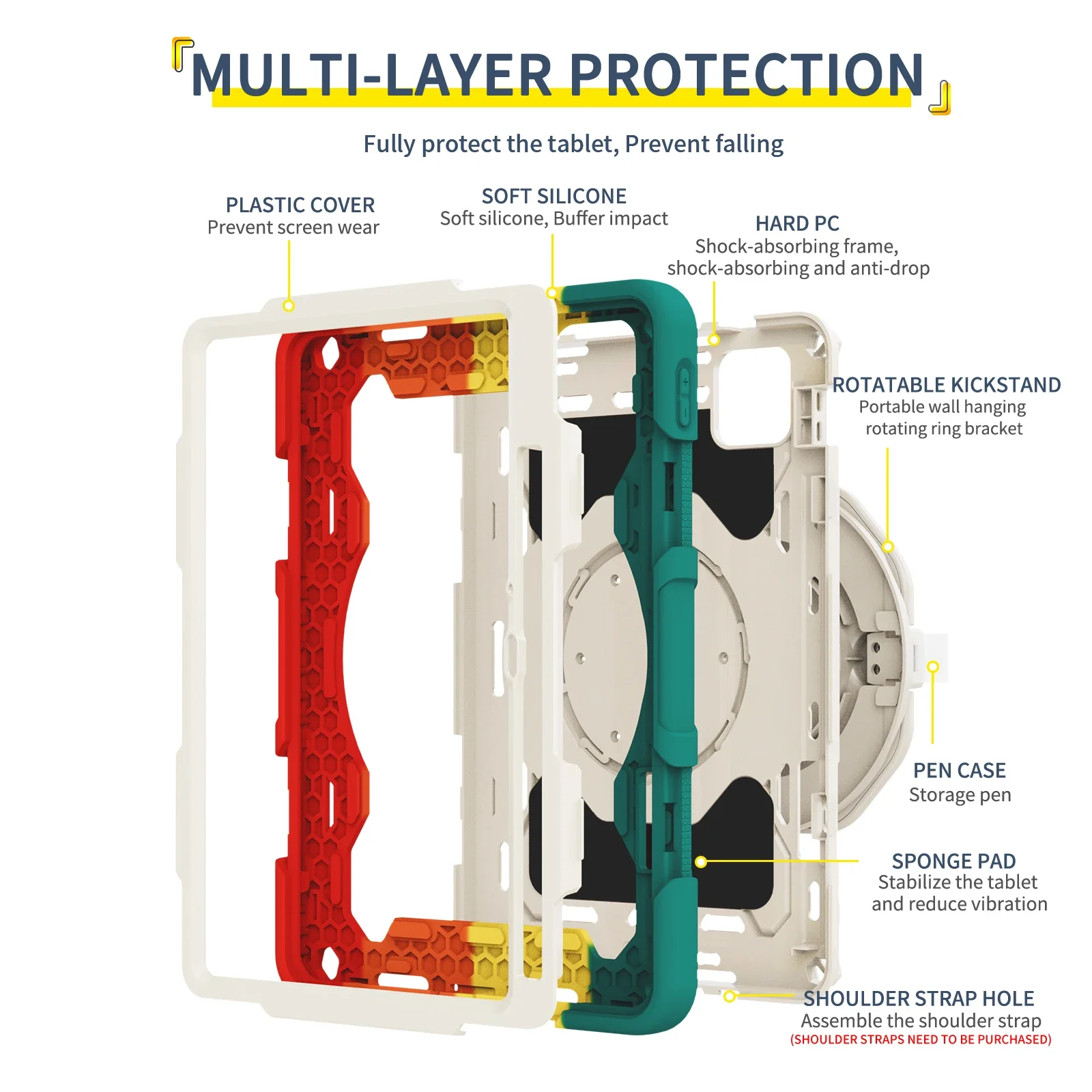 Capa Rotativa para Xiaomi Pad Capa Infantil Suporte de Armadura Tablet Shell Xiaomi Pad Pro 11 5pro 12.4 10.61 2023 - Imagem 2