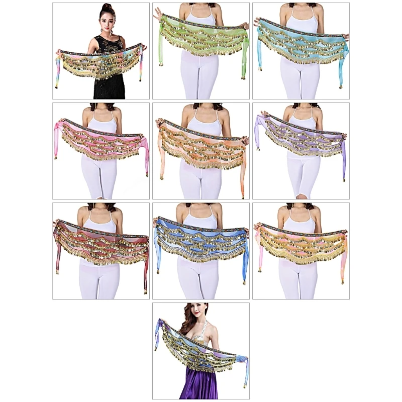 

Женский хип-шарф для танца живота, пояс для танца живота, юбка, поясная цепочка с золотыми монетами