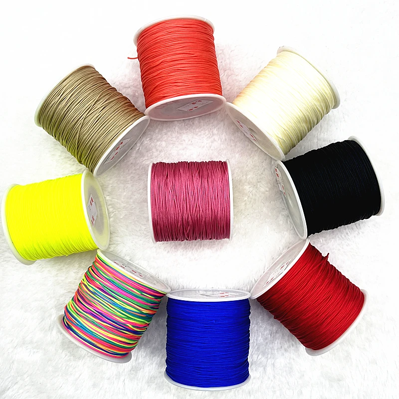 NEW 0.4/0.8/1.0/1.5mm Nylon Cord Thread Chinese Knot Macrame Cord Bracelet Braided  String DIY Tassels Beading Shamballa Thread