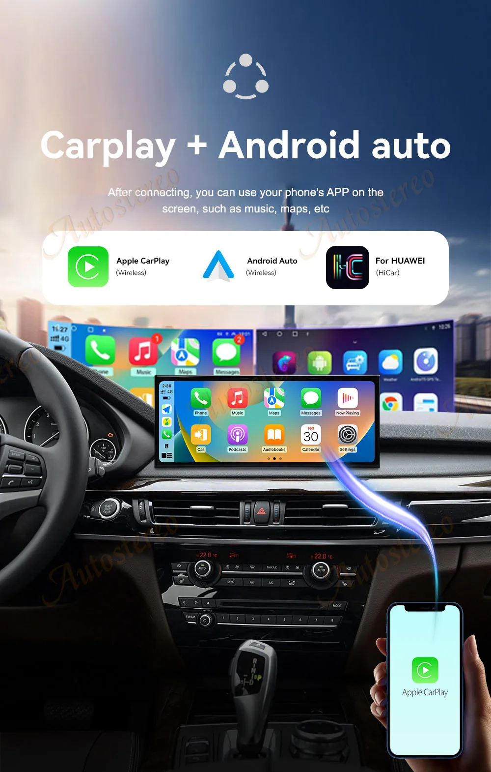 15.8 Inch Qualcomm Android 13 Carplay For BMW X5 F15 X6 F16 X5M Car Multimedia P