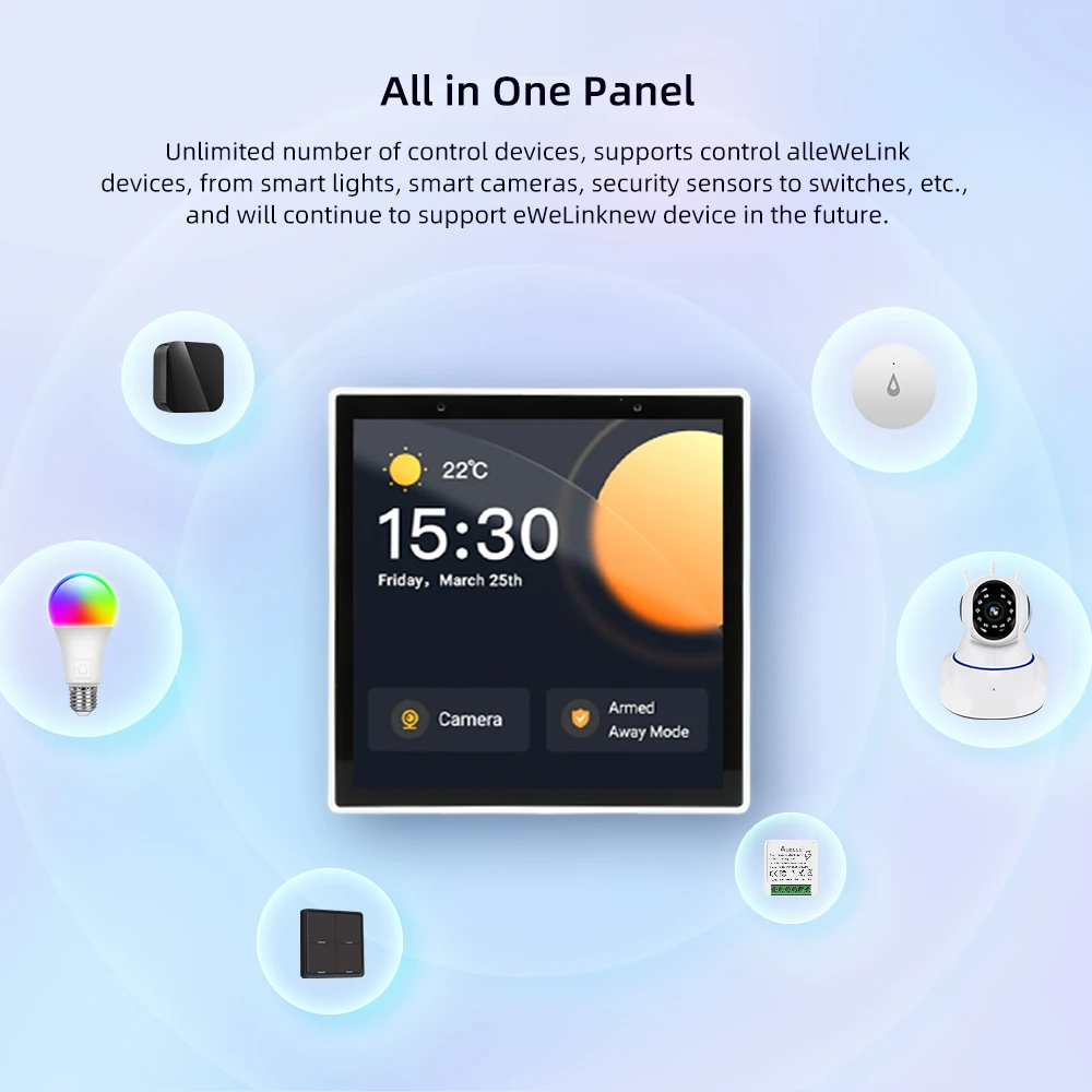 Description Picture 5 of itemEWelink CKPanel Pro Smart Home Control Panel Scene Wall Switch Thermostat Built-In Zigbee Gateway For Alexa Google Home