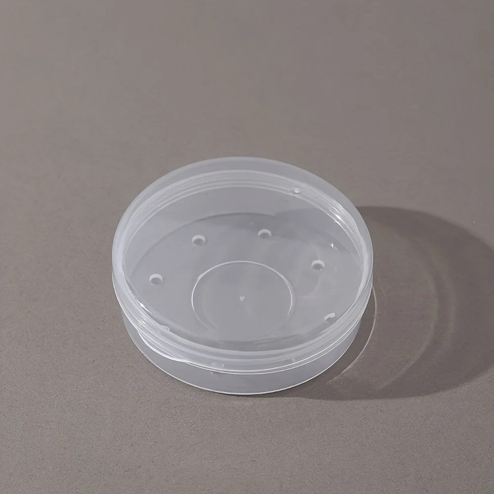 Plastic Breathable Cosmetic Puff Case, Unscented Airflow Puff Holder with Perforated Sifter - 1 Pack