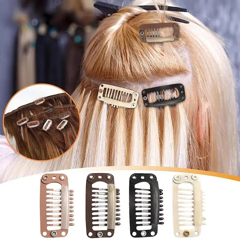 

Wig Snap Clips U Shape Metal Snap Comb Clips Portable Metal Snap Hair Clips For Hair Extensions Reusable Snap Comb Wig Clips For