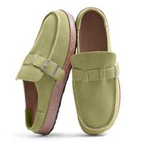 Evshine Sabots de mode pour femmes Pantoufles avec boucle réglable Semelle intérieure souple Mules plates pour hommes Chaussures de plage en daim Pantoufles de maison confortables 1