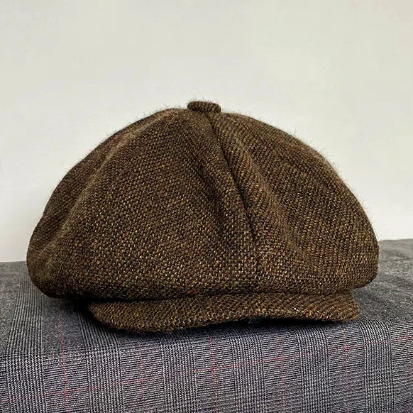 Octagonal hat Retro hat Men's British style Fashion versatile newspaper