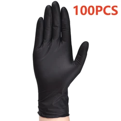 Industrial Safety Purple Nitrile Disposable Gloves - 5 Mil Thick, Multi - Purpose for Kitchen, Cleaning, Tattoo, and Mechanic Use (20/100 PCS) (Black 100PCS)