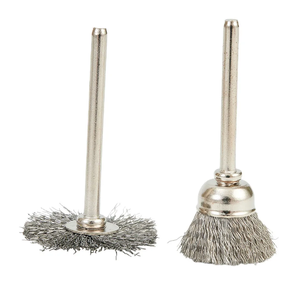 9Pcs/set Steel Wire Brush For Dremel Rotary Tool Paint Rust Removal Polishing Grinding Wheel Metal Polishing Cleaning Brush 2