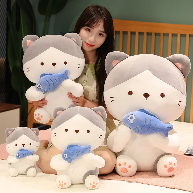 Kawaii Therapy Cat Fish Plush Doll (45cm) - Limited Edition