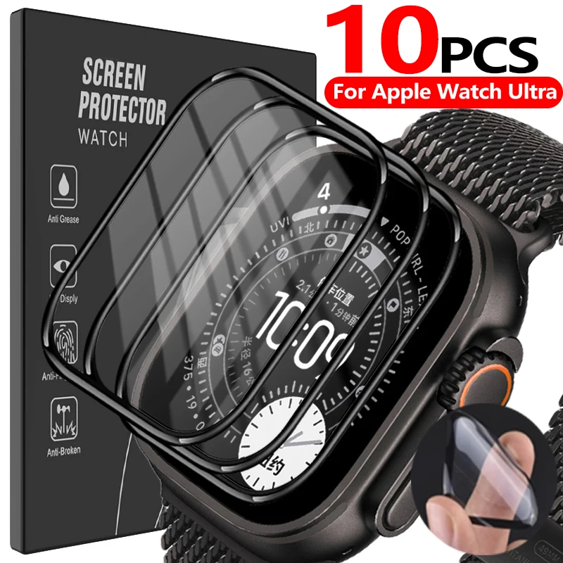 Soft PMMA Protective Films for IWatch Ultra 3/2/1 3D Curved Screen Protector HD Flexible Film for Apple Watch Ultra 3 2 1 49MM