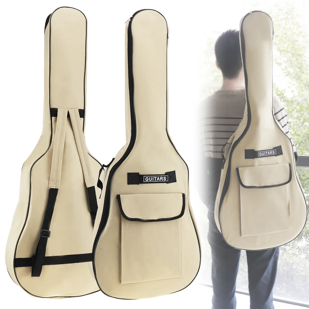 40/41 Inch Oxford Fabric Acoustic Guitar / Electric Guitar Double Straps Padded Soft Case Gig Bag Waterproof Backpack